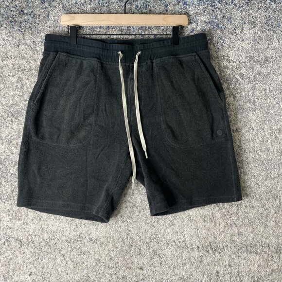 Outerknown Other - Outerknown Shorts Mens XL Gray Terry Cloth Zip Back Pockets Drawstring Beach